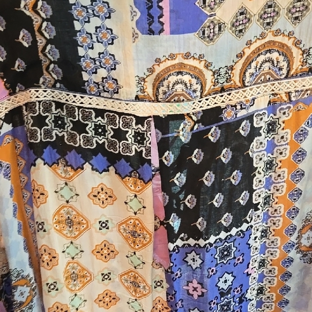 Democracy Multicolor Patchwork Blouse - image 8